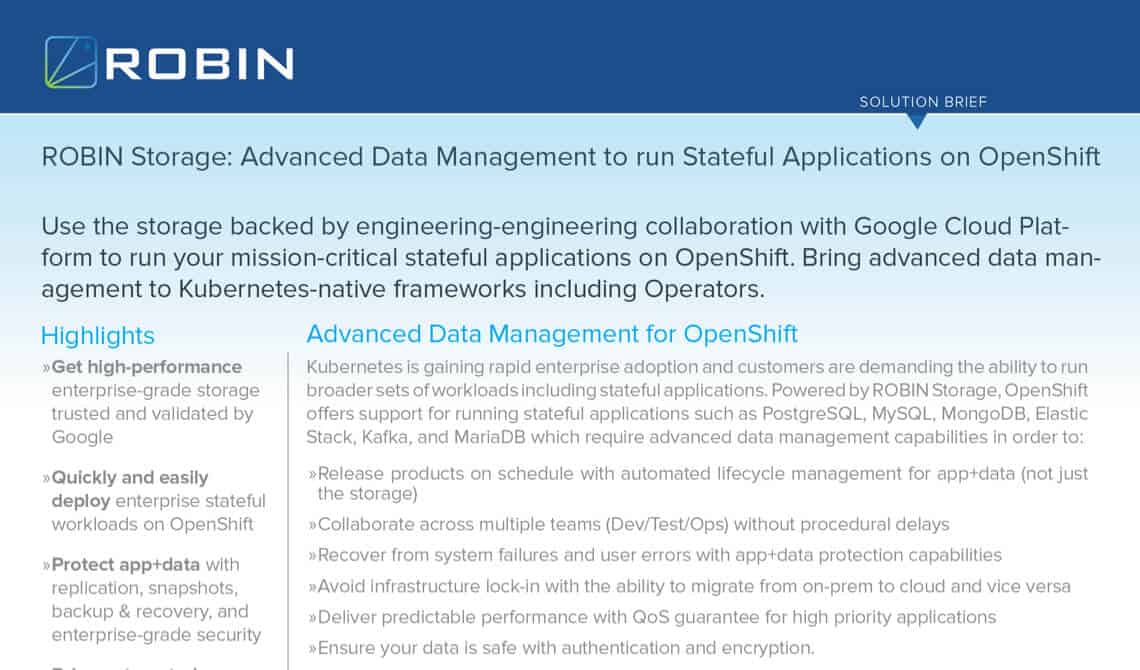 Stateful Applications On Openshift Advanced Data Management